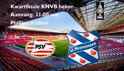 SC Heerenveen verliest in Eindhoven en ligt uit het bekertoernooi