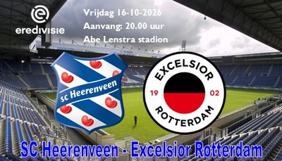 Ruime overwinning SC Heerenveen op Excelsior Rotterdam